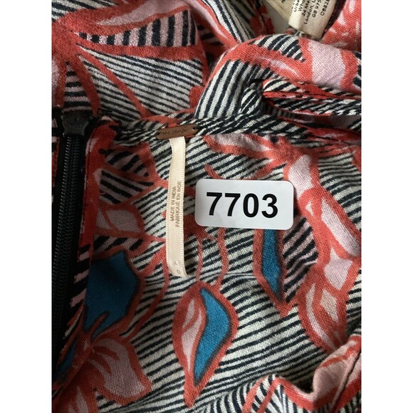 Free People Mini Slip Dress Womens 0 Floral Striped 100% Cotton Fairy Summer - Picture 12 of 13